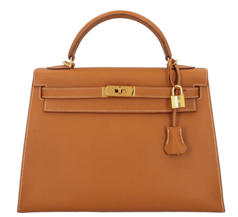 Hermes Kelly Sellier 32 Gold Epsom With Gold Hardware