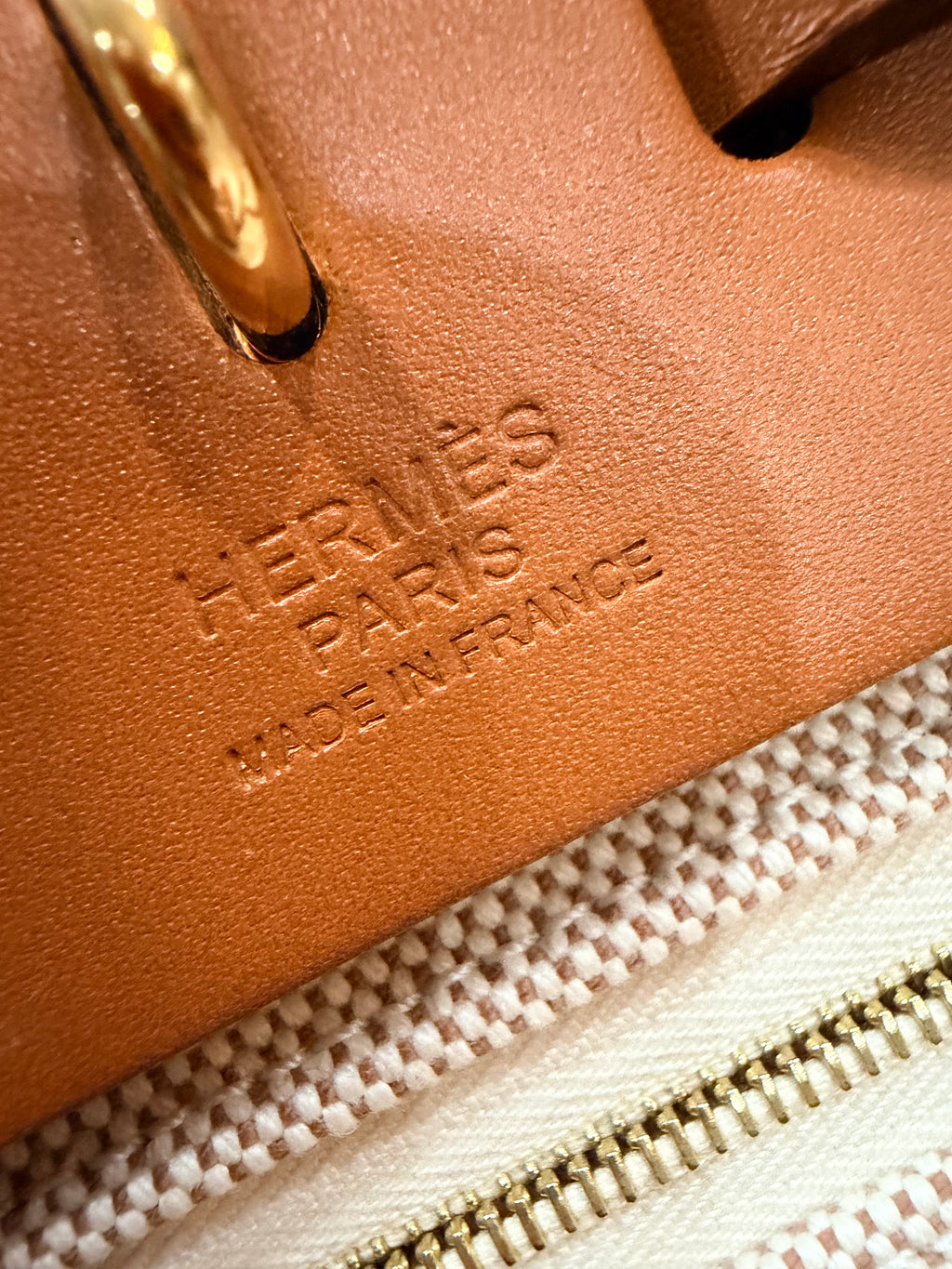 Hermes Herbag 31  Vache Hunter / Toile Écru / Beige / Fauve