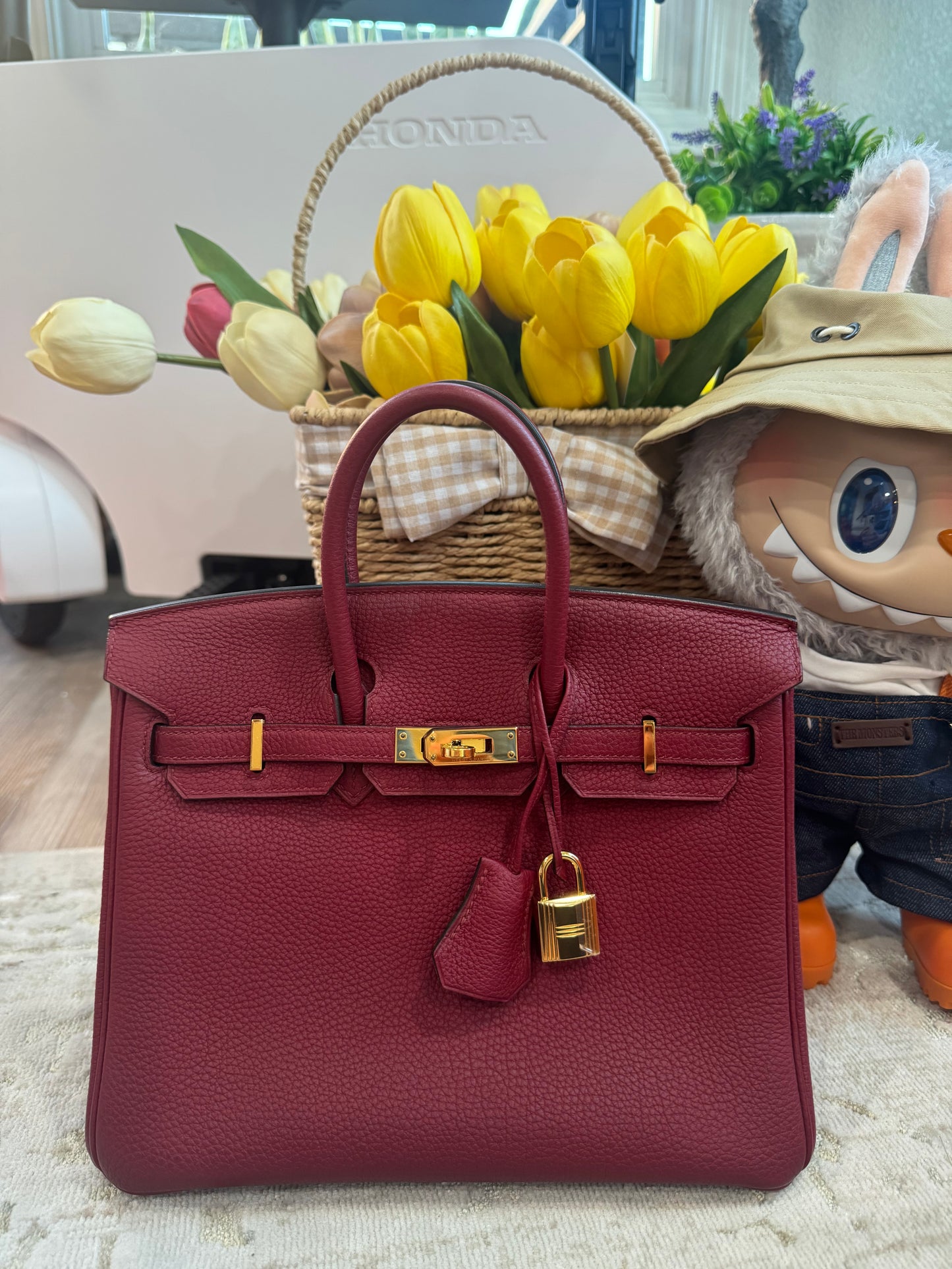 HERMES - BIRKIN 25 ROUGE GRENAT TOGO GOLD HARDWARE