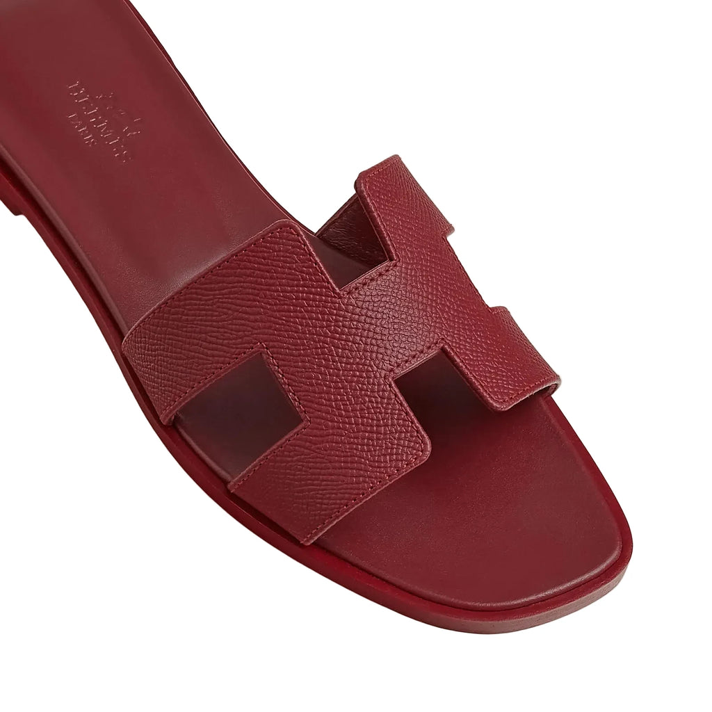 Hermes Oran Sandal Rouge H Epsom Size 36